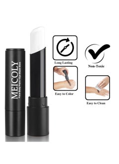 MEICOLY MEICOLY White Face Body Paint Stick,Face Paint for Halloween Clown Mine Cosplay Makeup,Cream Body Paint for Adults and Kids,White Eye Black Stick for Baseball/Softball/Football/Lacrosse  - Image 2