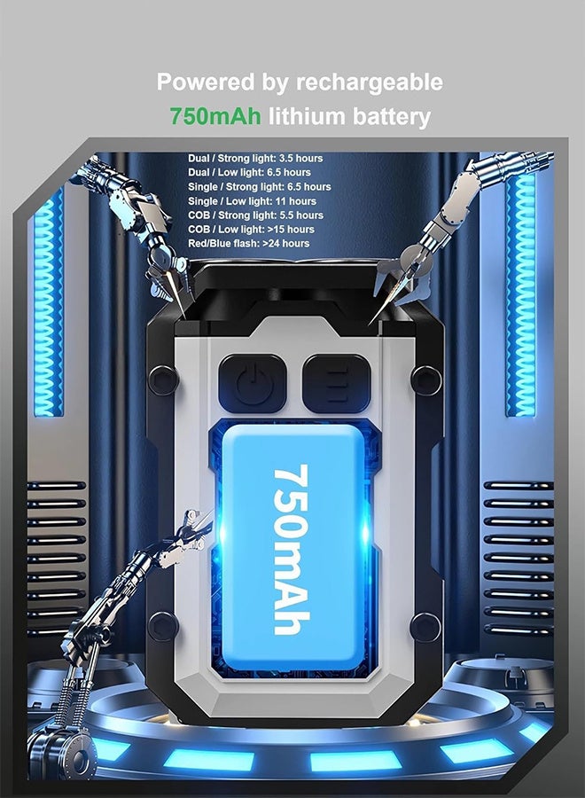 مصباح يدوي صغير قابل لإعادة الشحن مع سلسلة مفاتيح – إضاءة فائقة السطوع بقوة 1000 لومن، مصباح محمول صغير مقاوم للماء، كشاف جيب تكتيكي مزود بمغناطيس ومشبك، يحتوي على 8 أوضاع، بمنفذ شحن USB-C - Image 4