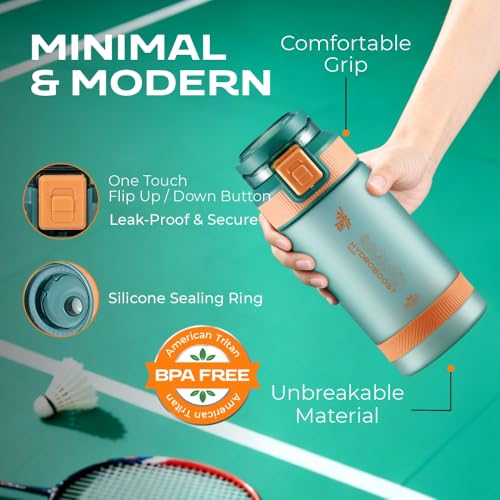 TR6 HydroBoost Sport Bottle 590ml | Tritan Water Bottle for Men & Women | Leakproof, Durable & Odour-resistant | One Touch Flip Lid Sports Bottle | Perfect for Gym & Outdoor use (Frosted, Blue) - Image 2