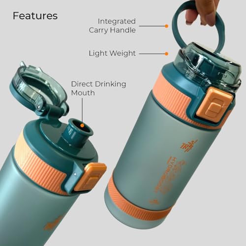 TR6 HydroBoost Sport Bottle 590ml | Tritan Water Bottle for Men & Women | Leakproof, Durable & Odour-resistant | One Touch Flip Lid Sports Bottle | Perfect for Gym & Outdoor use (Frosted, Blue) - Image 3
