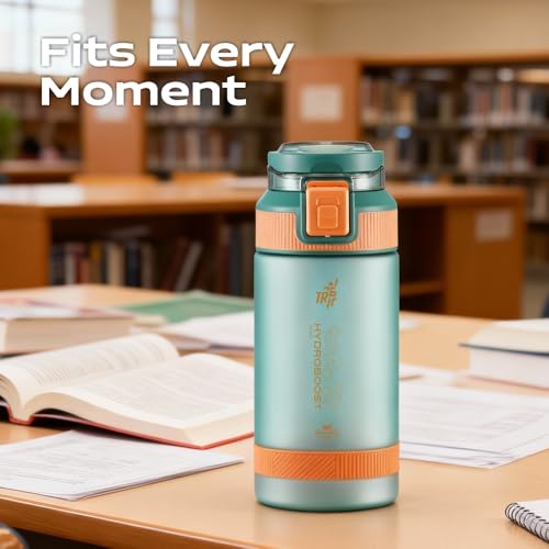 TR6 HydroBoost Sport Bottle 590ml | Tritan Water Bottle for Men & Women | Leakproof, Durable & Odour-resistant | One Touch Flip Lid Sports Bottle | Perfect for Gym & Outdoor use (Frosted, Blue) - Image 5