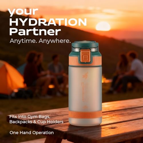 TR6 HydroBoost Sport Bottle 590ml | Tritan Water Bottle for Men & Women | Leakproof, Durable & Odour-resistant | One Touch Flip Lid Sports Bottle | Perfect for Gym & Outdoor use (Frosted, Blue) - Image 4