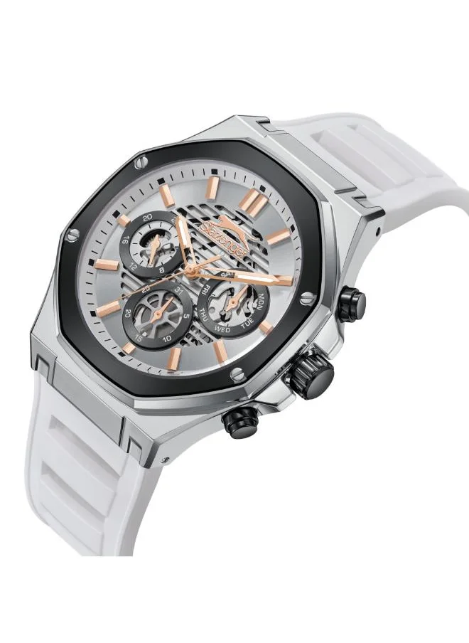 Slazenger SLAZENGER SL.9.2390.2.05 Men's Multi Function Display Watch & Silicone Strap White