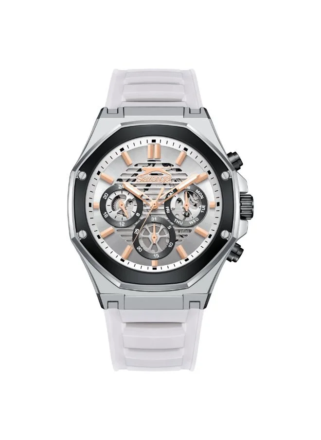 Slazenger SLAZENGER SL.9.2390.2.05 Men's Multi Function Display Watch & Silicone Strap White