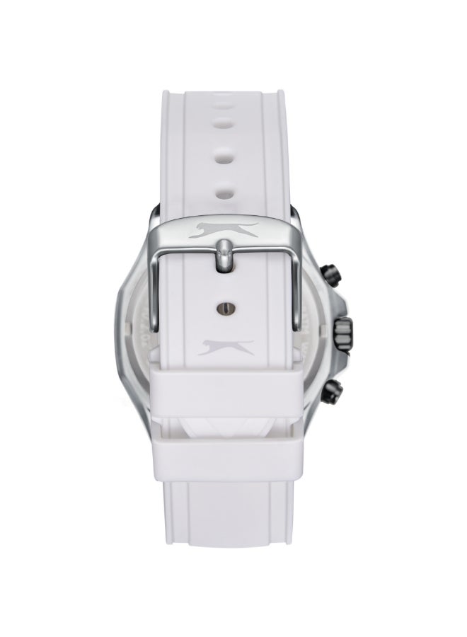 سلازنجر ساعة رجالية متعددة الوظائف بسوار سيليكون أبيض - Image 4