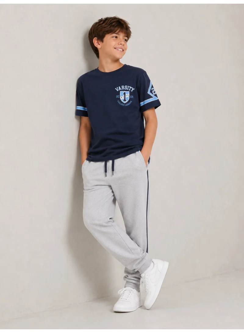 Victor And Jane  Victor and Jane  Boys' T-Shirt Graphic Printed  - Dark Blue for Men | Best Price UAE