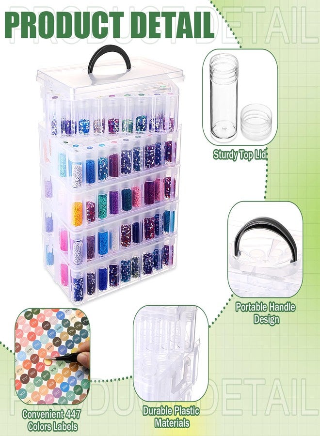 Willinglong Diamond Painting Storage Containers with 260 Grids Diamond Art Storage Bead Organizer Painting Accessories DIY Jewelry Craft(5 Tier, Pink) - Image 3