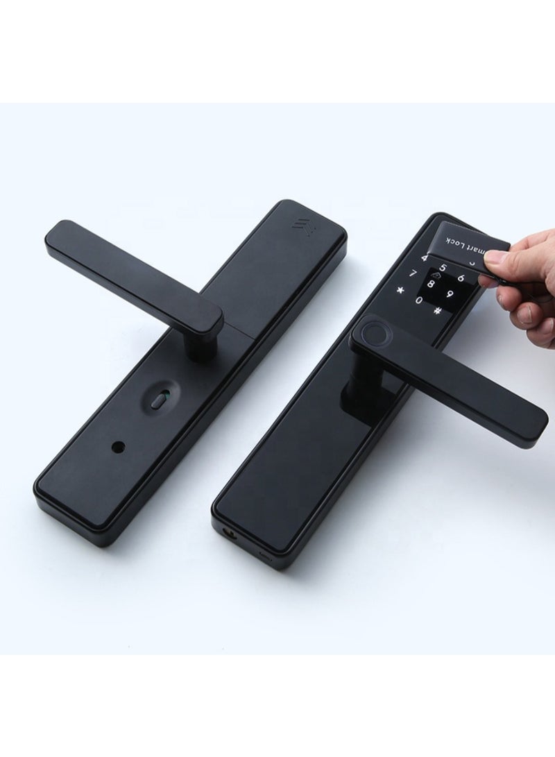 قفل باب ذكي 5 في 1 مع تطبيق TTLock وTuya - دخول بدون مفتاح ببصمة الإصبع - مقبض باب إلكتروني يدعم شبكة الواي فاي - مثالي للأبواب الخشبية، المنازل، وشقق "جاذر إن" وAirbnb - Image 2