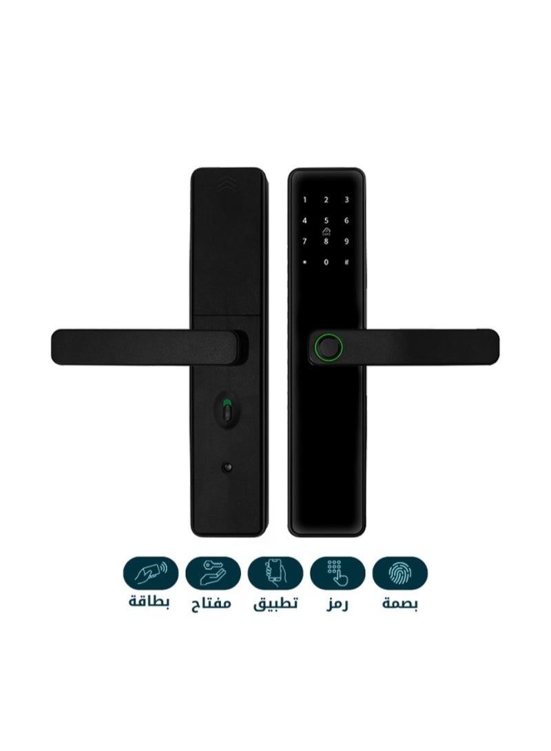 قفل باب ذكي 5 في 1 مع تطبيق TTLock وTuya - دخول بدون مفتاح ببصمة الإصبع - مقبض باب إلكتروني يدعم شبكة الواي فاي - مثالي للأبواب الخشبية، المنازل، وشقق "جاذر إن" وAirbnb - Image 5