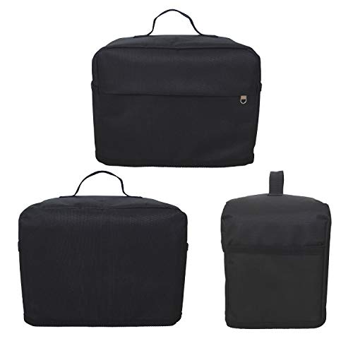 NABAAT Nylon 2 Slice Toaster Cover With Pockets To Hold Jam Spreader Knife & Toaster Tongs, Dust And Fingerprint Protection (Black) - Image 5