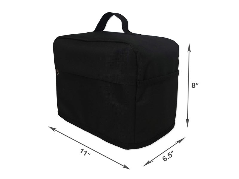 NABAAT Nylon 2 Slice Toaster Cover With Pockets To Hold Jam Spreader Knife & Toaster Tongs, Dust And Fingerprint Protection (Black) - Image 4