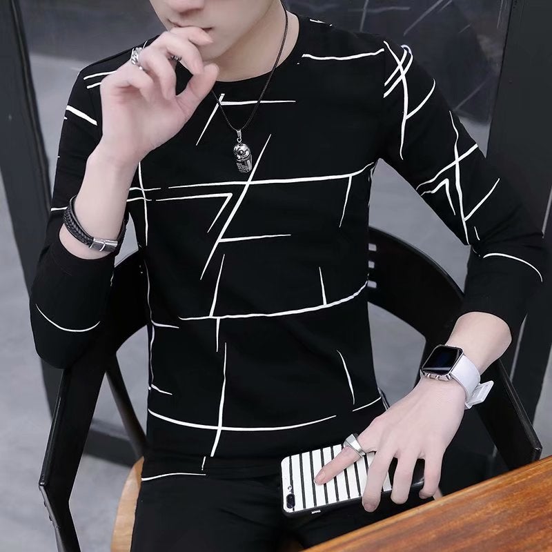 Autumn New Men'S Long Sleeve T-Shirt Thin Upper Clothes 2024 Korean Trend Bottoming Shirt New Men'S - Image 3