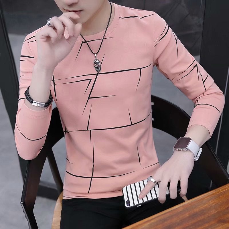 Autumn New Men'S Long Sleeve T-Shirt Thin Upper Clothes 2024 Korean Trend Bottoming Shirt New Men'S - Image 4