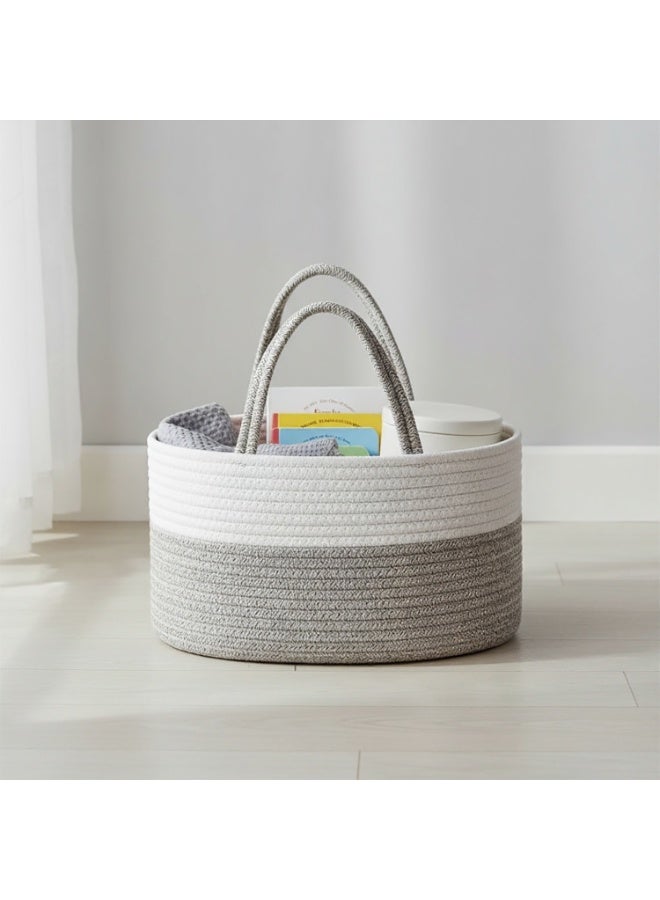 Baby Nappy Caddy Diaper Caddy Organizer, Baby Shower Basket, with Removable Inserts Nursery Bohemian Cotton Rope Storage Basket, Baby Storage Basket for Changing Table and Wipes (Bear) - Image 5