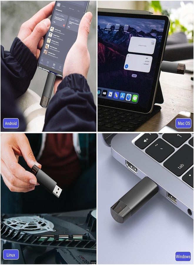 JOIOT 128GB USB C Flash Drive Dual USB 3.1 Flash Drive Type C + USB A Portable Type-C Flash Drive 2-in-1 USB-C Thumb Drive for Smartphone Tablet Computer Mac iPhone 15 Black - Image 4