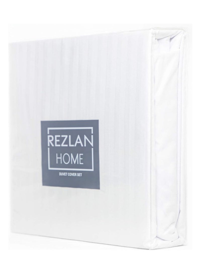 REZLAN UAE ريزلان الإمارات - مجموعة كاملة من أغطية اللحاف مع ملاءة مشدودة (3 قطع) أغطية سرير ناعمة ووسادة - غطاء لحاف - ملاءة مشدودة - غطاء وسادة (توين) - Image 5