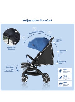 TEKNUM Teknum Travel Cabin Stroller with Coffee Cup Holder - Blue  - Image 3