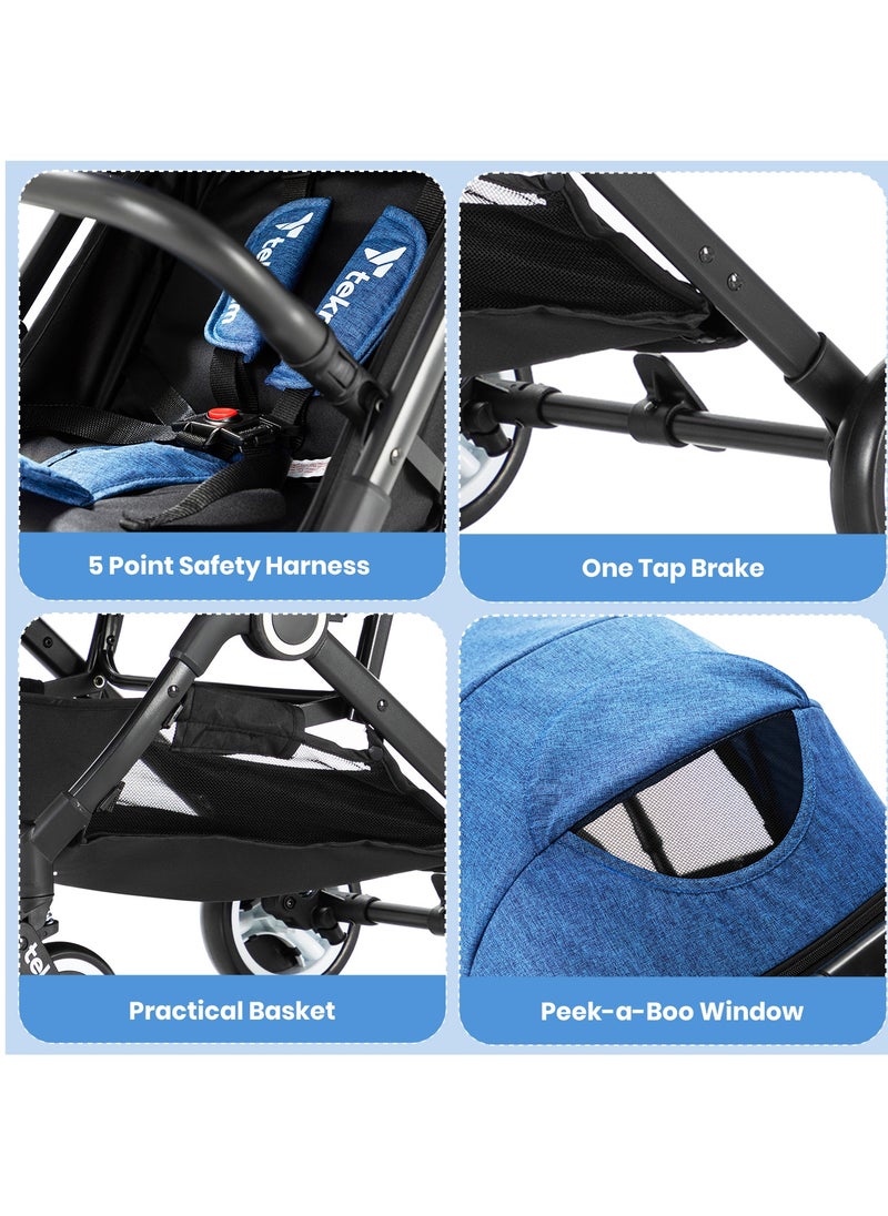 TEKNUM - Teknum Travel Cabin Stroller with Coffee Cup Holder - Blue - Image 1