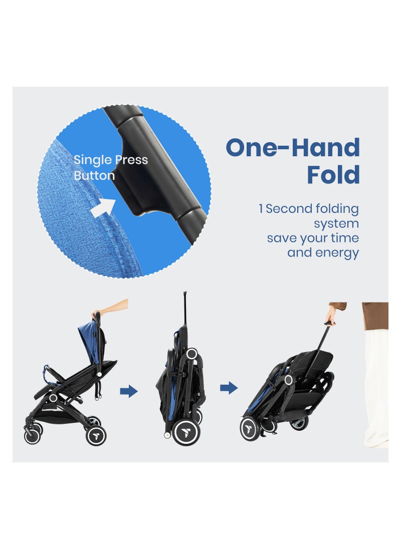 TEKNUM - Teknum Travel Cabin Stroller with Coffee Cup Holder - Blue - Image 1