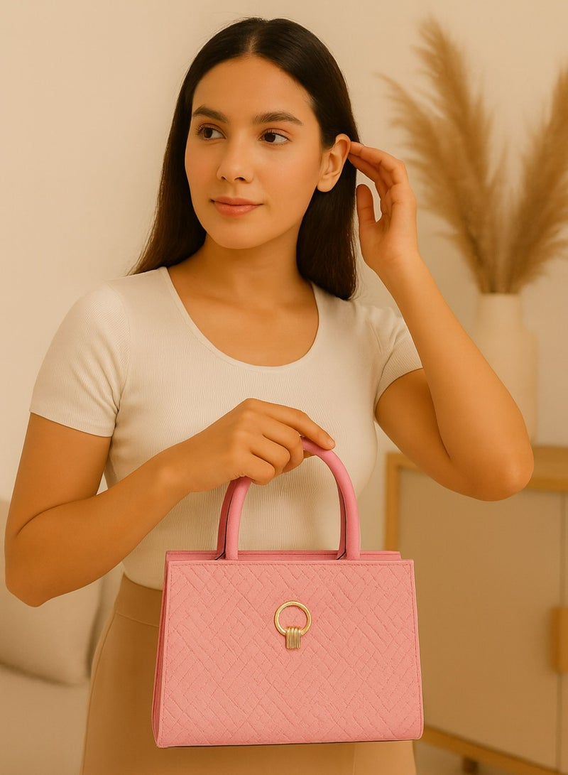 VIPTOUR Luxury Women’s PU Leather Handbag – Quilted Designer Top Handle Bag with Zipper Closure & Polyester Lining – Elegant Shoulder Tote for women - Image 3