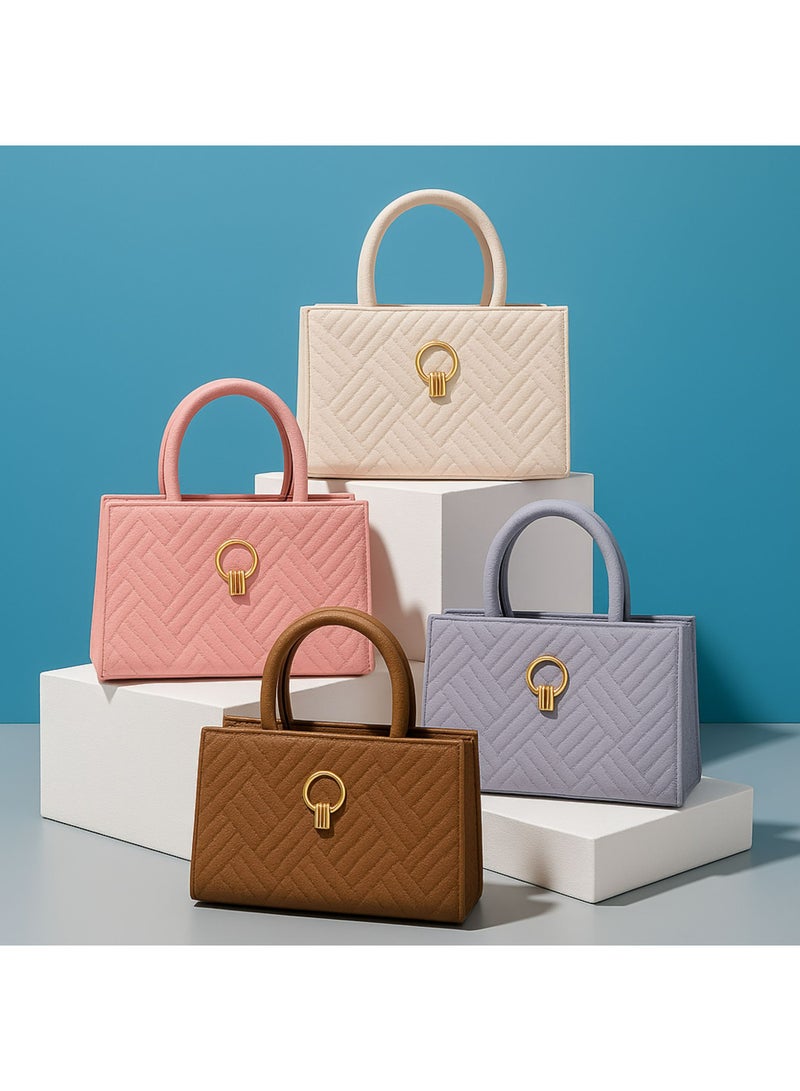 VIPTOUR Luxury Women’s PU Leather Handbag – Quilted Designer Top Handle Bag with Zipper Closure & Polyester Lining – Elegant Shoulder Tote for women - Image 5