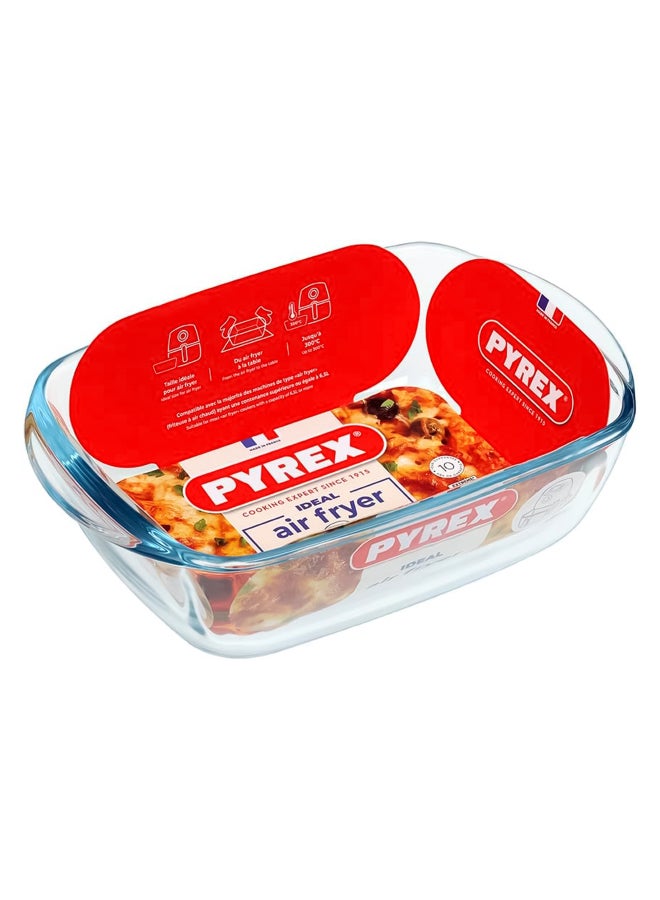 بيريكس Pyrex Air Fryer Rectangular Dish 1.2L Borosilicate Glass Bakeware, Air Fryer, Oven & Microwave Safe, Heat Resistant Glass Dish for Baking, Roasting, Reheating & Serving - Image 1