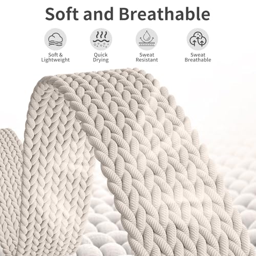 Zspoly 3 Pack Slim Braided Stretchy Bands Compatible with Apple Watch Band 38mm 40mm 41mm 42mm 44mm 45mm 46mm 49mm Women Men, Thin Nylon Magnetic Strap Bands for iWatch Series 10/9/8/7/6/5/4/3/2/1/SE Ultra - Image 3