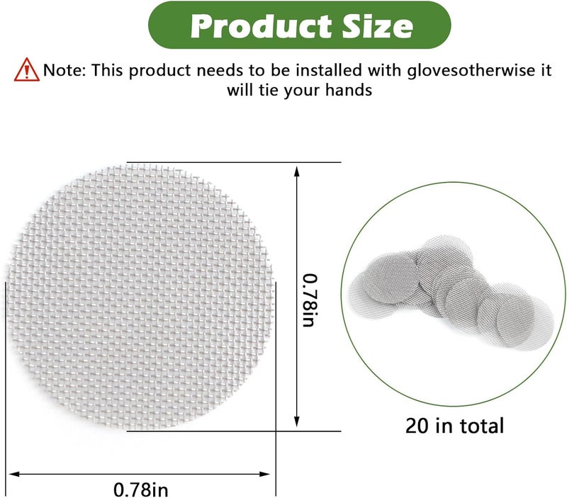 superbobi PLUMBING PACK OF 20 FAUCET AERATOR SCREENS Stainless Steel 13/16" O.D. - Image 2