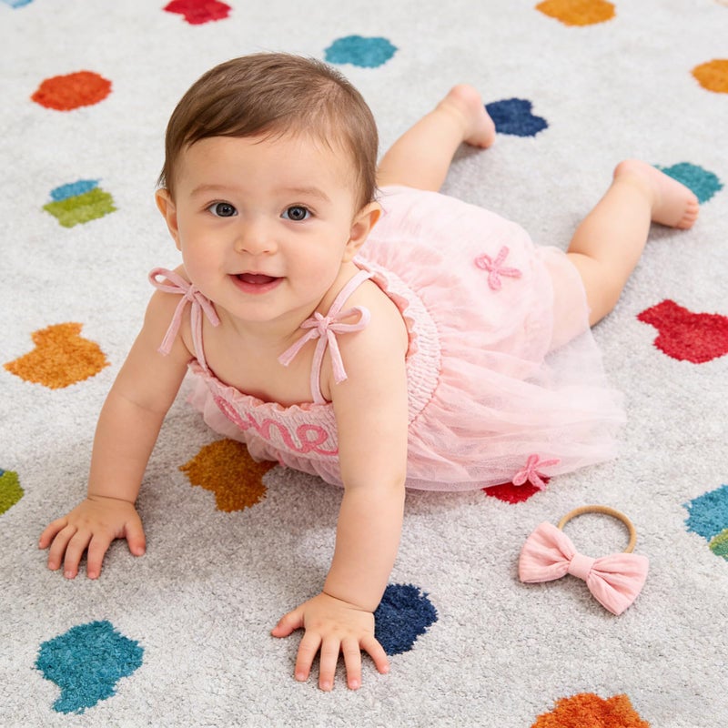TITKKOP Baby Girl 1st Birthday Clothes One Year Old Tulle Romper Sleeveless Bodysuit Cake Smash Outfits(pink7,12-18M) - Image 5