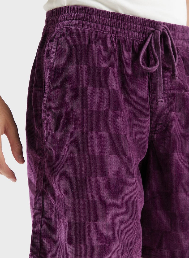 فانز شورت بنقشة مربعات ورباط - Image 4