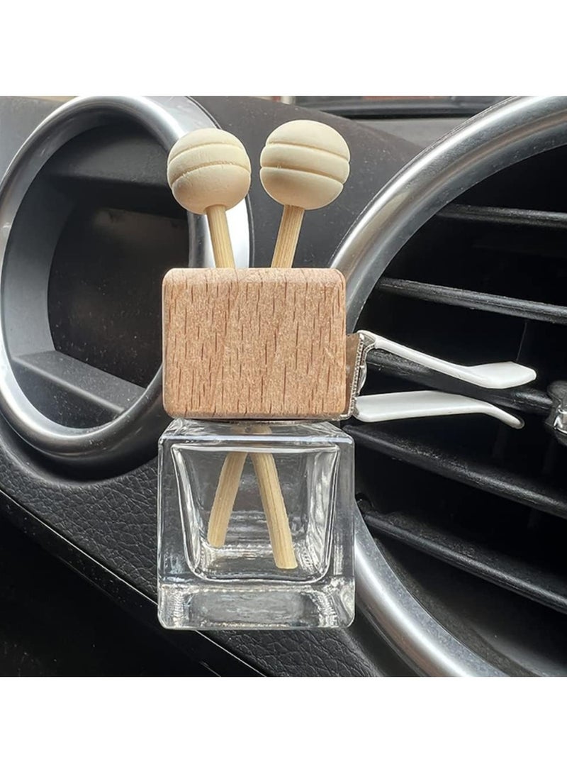 Oasisgalore 4 Pcs 8ml Glass Car Air Freshener Bottles - Essential Oil Diffuser with Vent Clips  - Image 2