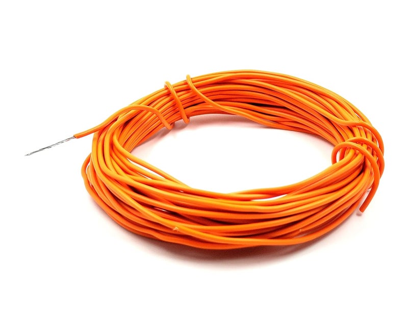 INVENTO 30mtr 20 AWG 05 sqmm 15A Tinned Copper PVC Wire Flexible Orange Cable 17mm Dia High Temperature for DIY - Image 1