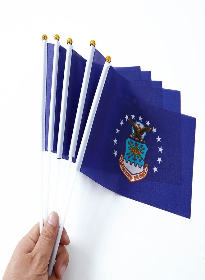 WXTWK 12 Pack American USA Air Force Desk Flag Small Mini US Military Table Flags With Stand Base,United States Army Festival Events Celebration Decorations - Image 5