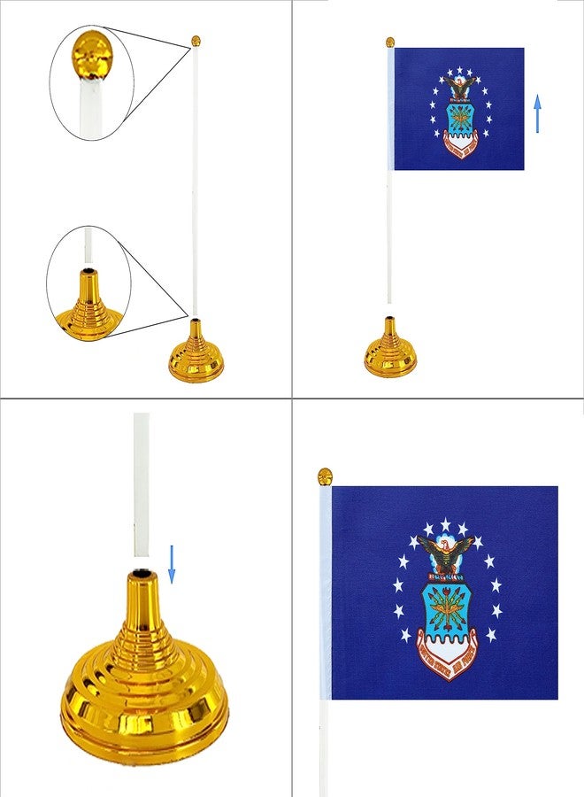 WXTWK 12 Pack American USA Air Force Desk Flag Small Mini US Military Table Flags With Stand Base,United States Army Festival Events Celebration Decorations - Image 3