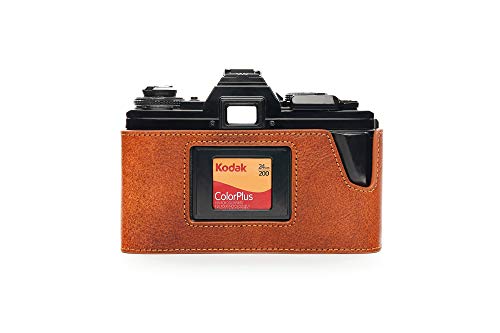 BolinUS Minolta X700 Case BolinUS Handmade Genuine Real Leather Half Camera Case Bag Cover for Minolta X700 with Hand Strap LavaBrown - Image 3
