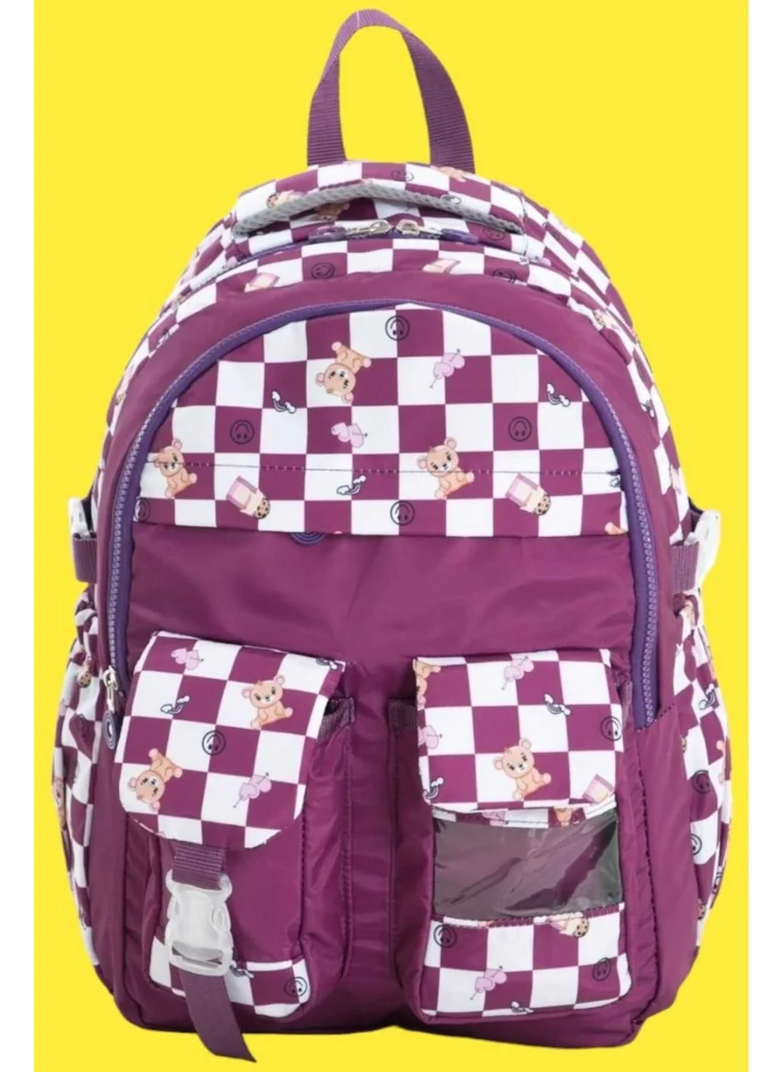 Tezzgelsin Unisex Waterproof Checkered Colorful School Bag Backpack