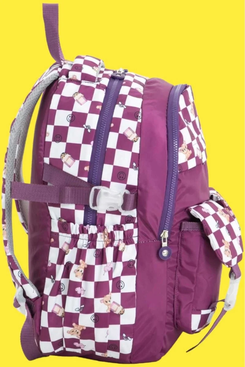 تيزجيلسين Unisex Waterproof Checkered Colorful School Bag Backpack