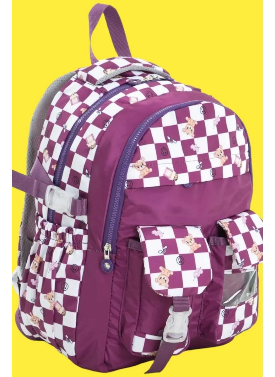 Tezzgelsin Unisex Waterproof Checkered Colorful School Bag Backpack