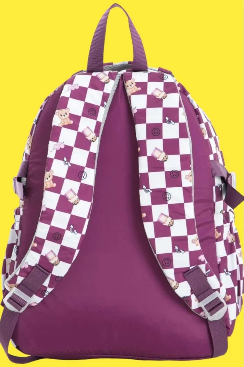 تيزجيلسين Unisex Waterproof Checkered Colorful School Bag Backpack
