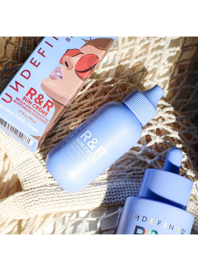 Undefined Beauty R&R Sun Creme Broad Spectrum Spf 50 Moisturizing Sunscreen With Ceramide Coq10 Niacinamide Resveratrol Licorice Root Centella To Hydrate Replenish Repair And Protect Dry And Dehydrated Skin  - Image 5
