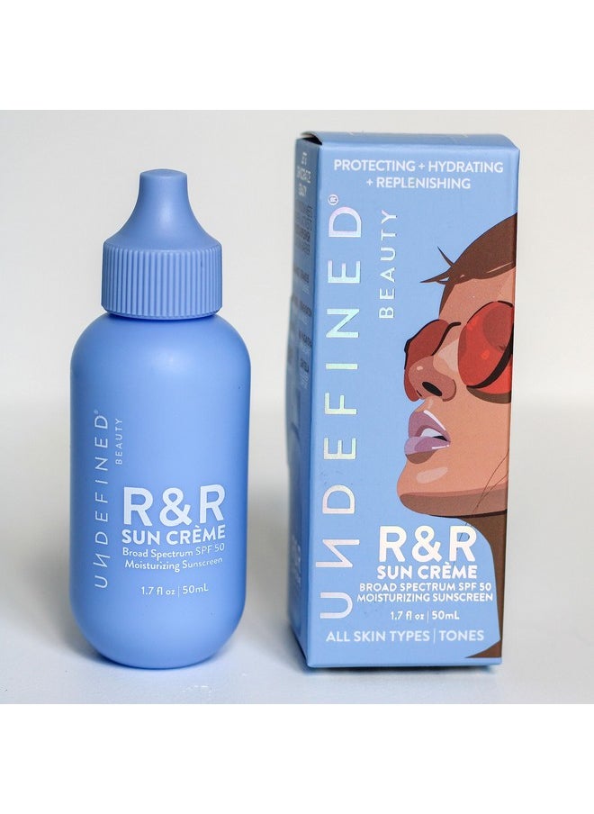 Undefined Beauty R&R Sun Creme Broad Spectrum Spf 50 Moisturizing Sunscreen With Ceramide Coq10 Niacinamide Resveratrol Licorice Root Centella To Hydrate Replenish Repair And Protect Dry And Dehydrated Skin  - Image 3