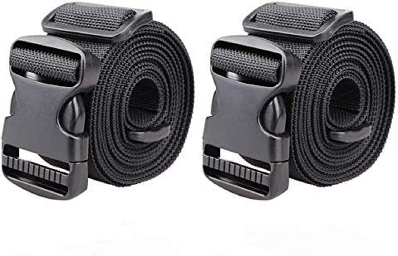 SHOPEE 9.5ft Tie Down Straps, Heavy Duty Lashing Straps up to 600lbs，Adjustable Cam Buckle Tie-Down Straps for Motorcycle, Cargo, Trucks,Trailer,Luggage- Black 2 Pack - Image 1