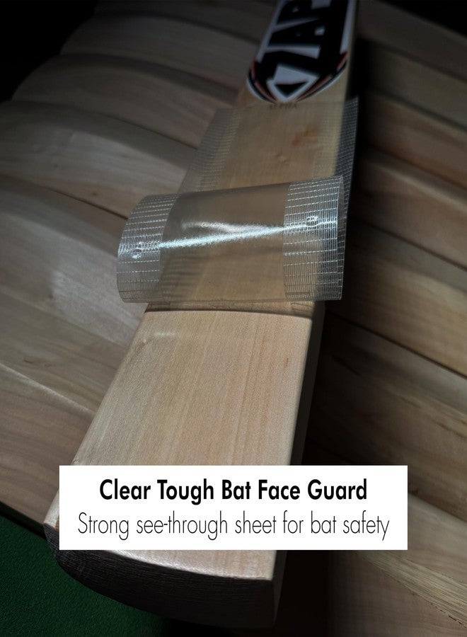 زاب شريط حماية كامل للوجه من الألياف الزجاجية لمضرب الكريكيت ZAP، مضاد للخدش/مضاد للتشقق، مقاوم للماء، شفاف، غير مطوي، مستقيم (350 × 160 مم) (2) - Image 3