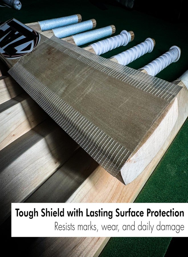 زاب شريط حماية كامل للوجه من الألياف الزجاجية لمضرب الكريكيت ZAP، مضاد للخدش/مضاد للتشقق، مقاوم للماء، شفاف، غير مطوي، مستقيم (350 × 160 مم) (2) - Image 5