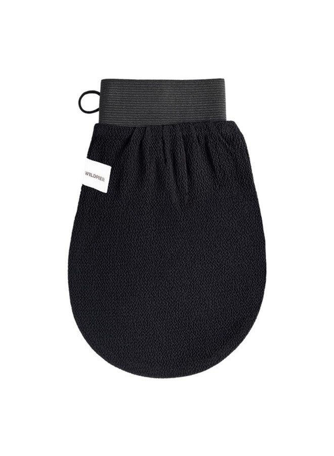 Wildpier Beauty Exfoliating Glove Luxe For Sensitive Skin Mitt Body Scrub For Bath Shower Spa Hand Exfoliator Gloves Dead Skin Cell Remover Plant Based Deep Exfoliation Scrubber Black - Image 1