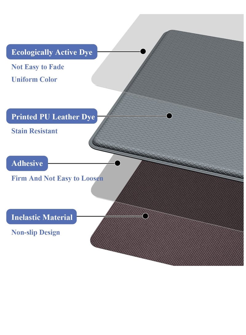 MLADEN 2PCS Non Slip Kitchen Rugs, PU Leather Oil and Water Absorbent Runner Rugs for Kitchen Bathroom Mat Anti Fatigue Cushioned Kitchen Mat in Front of Sink Non-Slip and Durable Kitchen Mats for Floor (45x75cm+45x150cm) - Image 3