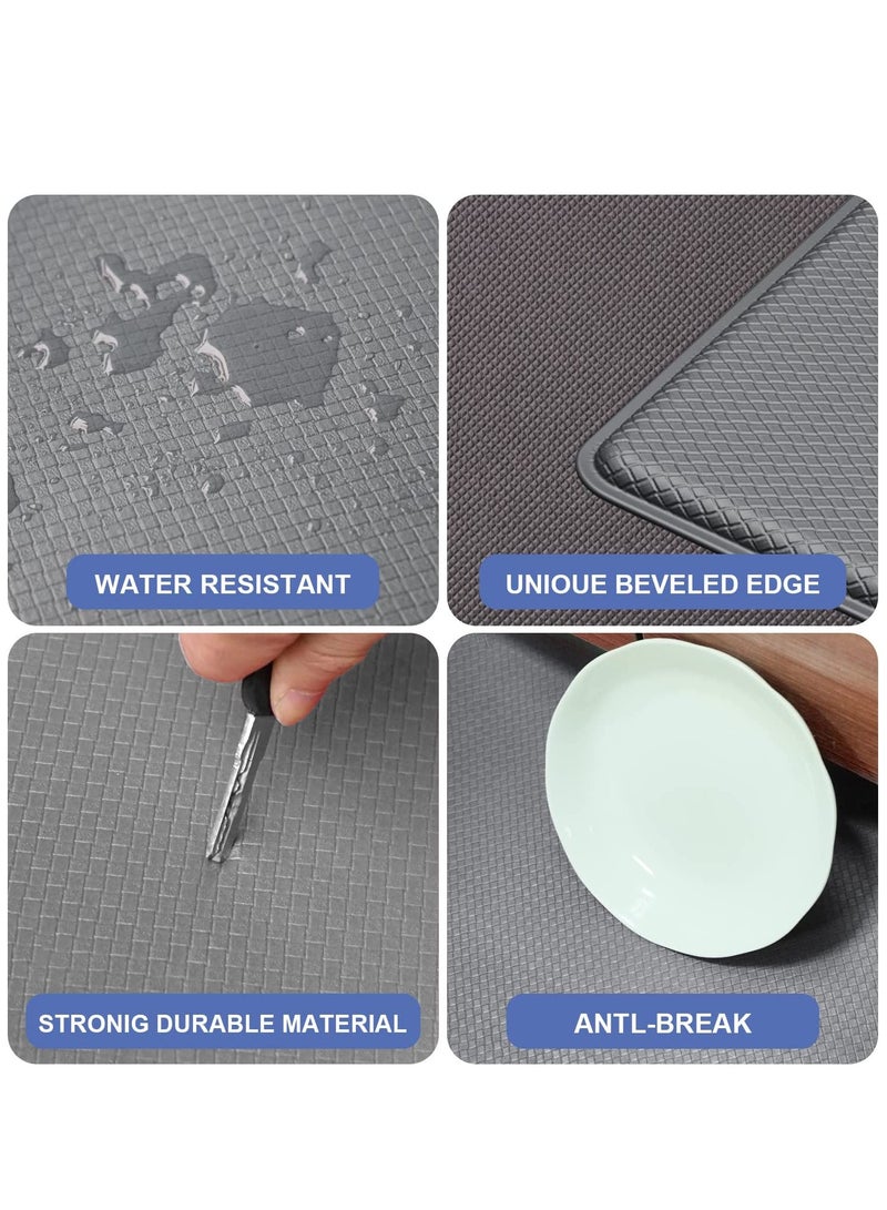 MLADEN 2PCS Non Slip Kitchen Rugs, PU Leather Oil and Water Absorbent Runner Rugs for Kitchen Bathroom Mat Anti Fatigue Cushioned Kitchen Mat in Front of Sink Non-Slip and Durable Kitchen Mats for Floor (45x75cm+45x150cm) - Image 5