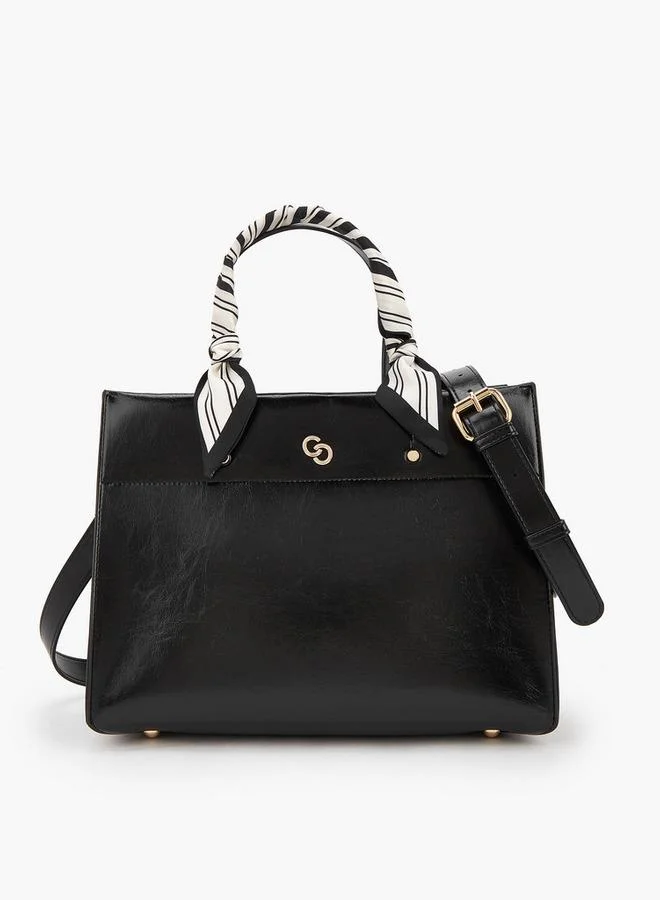 سيليست حقيبة يد بتفاصيل وشاح ومقابض مزدوجة