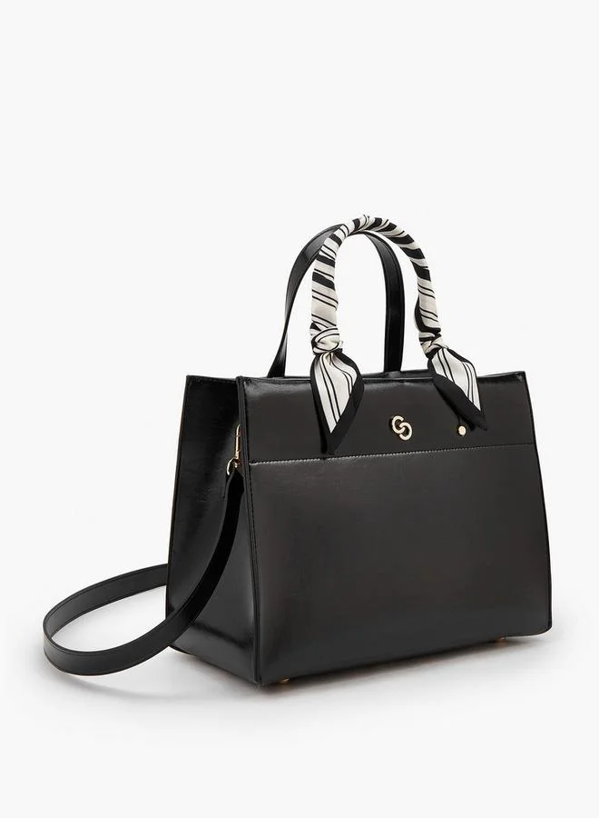 سيليست حقيبة يد بتفاصيل وشاح ومقابض مزدوجة