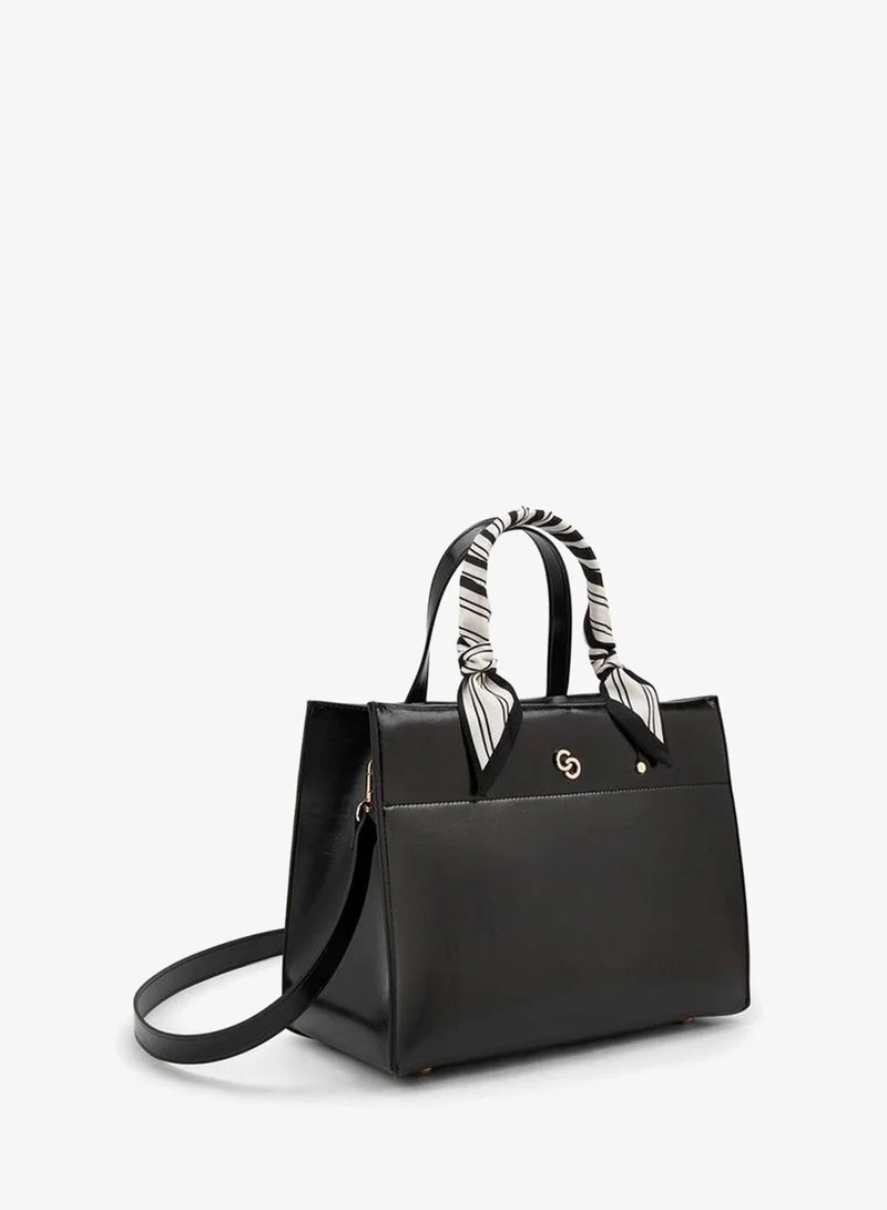 Celeste Scarf Accent Tote Bag with Double Handles